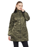 Camla Barcelona Quilted Olive Green Longline Jacket
