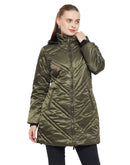 Camla Barcelona Quilted Olive Green Longline Jacket