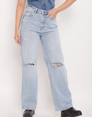 Camla Barcelona Light Blue Distressed Boyfriend Fit Jeans