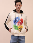 Camla Barcelona Avengers Graphic Printed Zipped Off White Sweatshirt