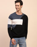 Camla Barcelona Colourblock Crew Neck Navy Sweater