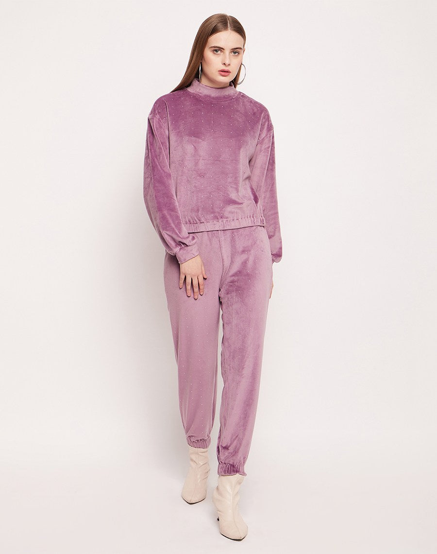 Camla Barcelona Embellished Dark Lilac Co-Ord Set