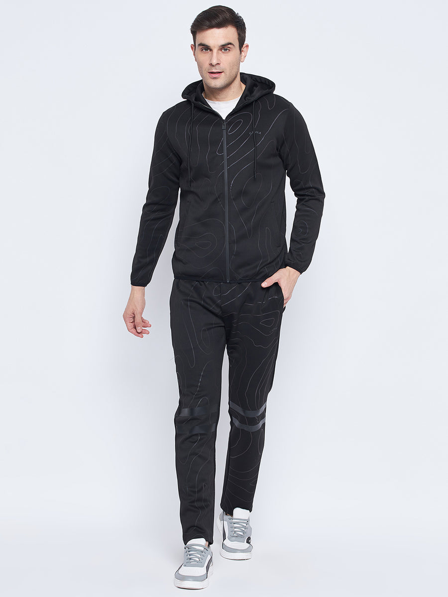 Camla Barcelona Tone-On-Tone Abstract Print Hooded Tracksuit