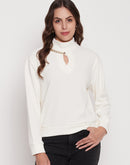 Madame Off-White Keyhole Neck Sweater