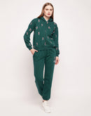 Camla Barcelona Disney Mickey Mouse Printed Dark Teal Green Track Suit