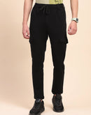 Camla Barcelona Solid Black Cargo Track Pants