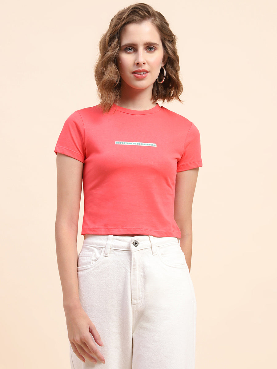 Camla Barcelona Typography Pink T-Shirt