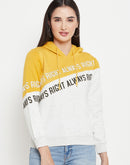 Madame Colourblocked Mustard Yellow Hooded Sweatshirt