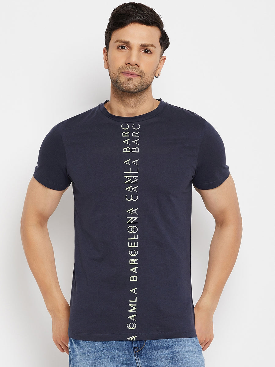 Camla Navy T- Shirt For Men