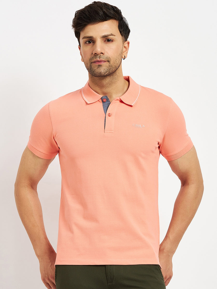 Camla Peach T- Shirt For Men