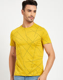 Camla Barcelona Typography Yellow Regular T-Shirt