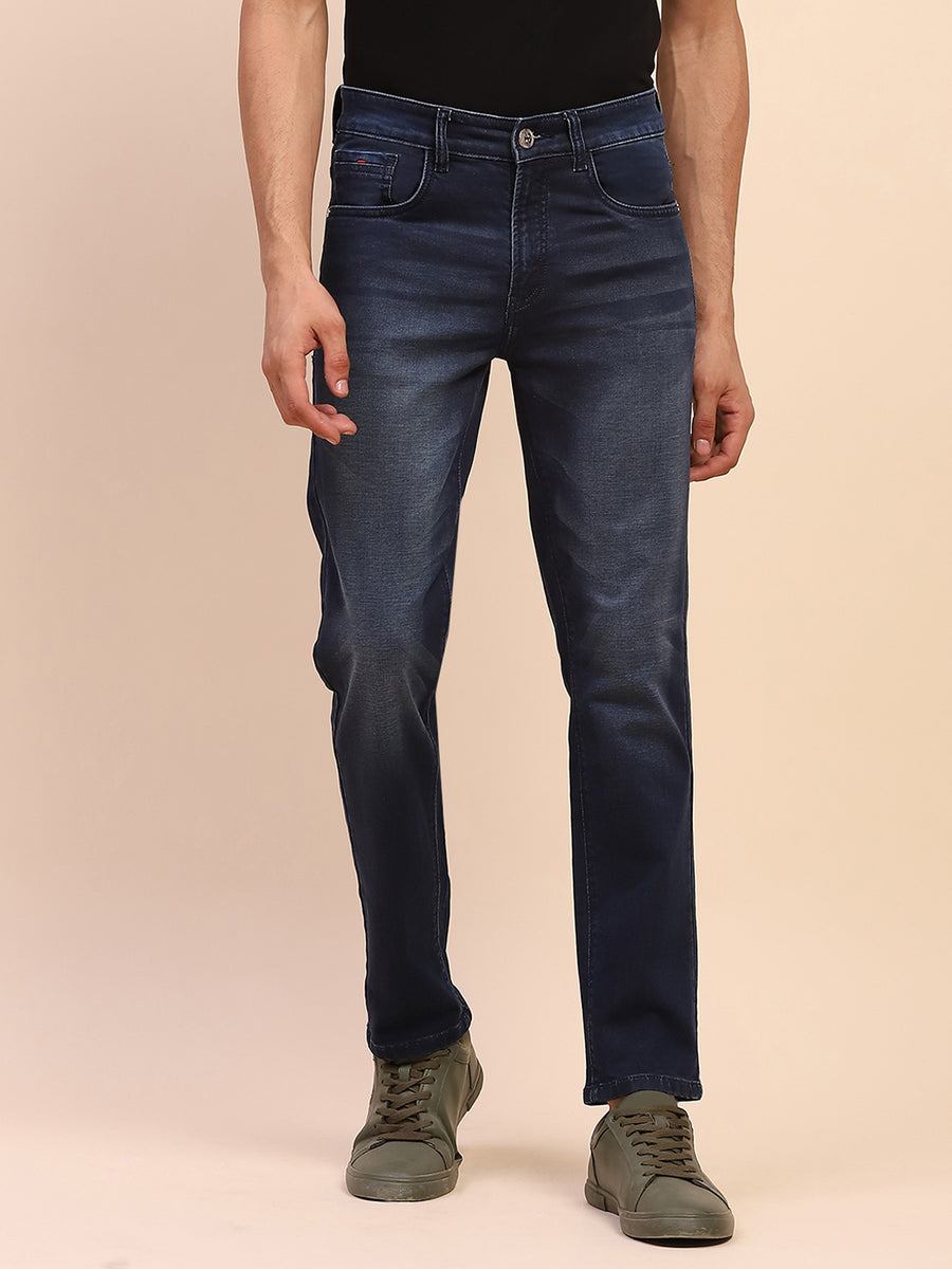 Camla Barcelona Solid Navy Dark Wash Cotton Denim