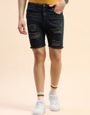 Camla Barcelona Distressed Dark Blue Denim Shorts