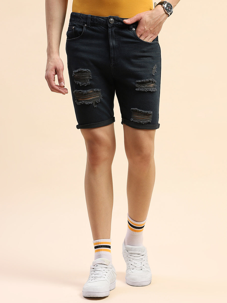 Camla Barcelona Distressed Dark Blue Denim Shorts