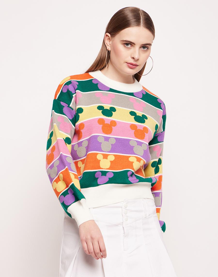 Camla Barcelona Disney Printed Multicolour Sweater