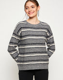 Madame Grey Striped Sweater