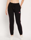 Camla Barcelona Black Cotton Typography Trackpants