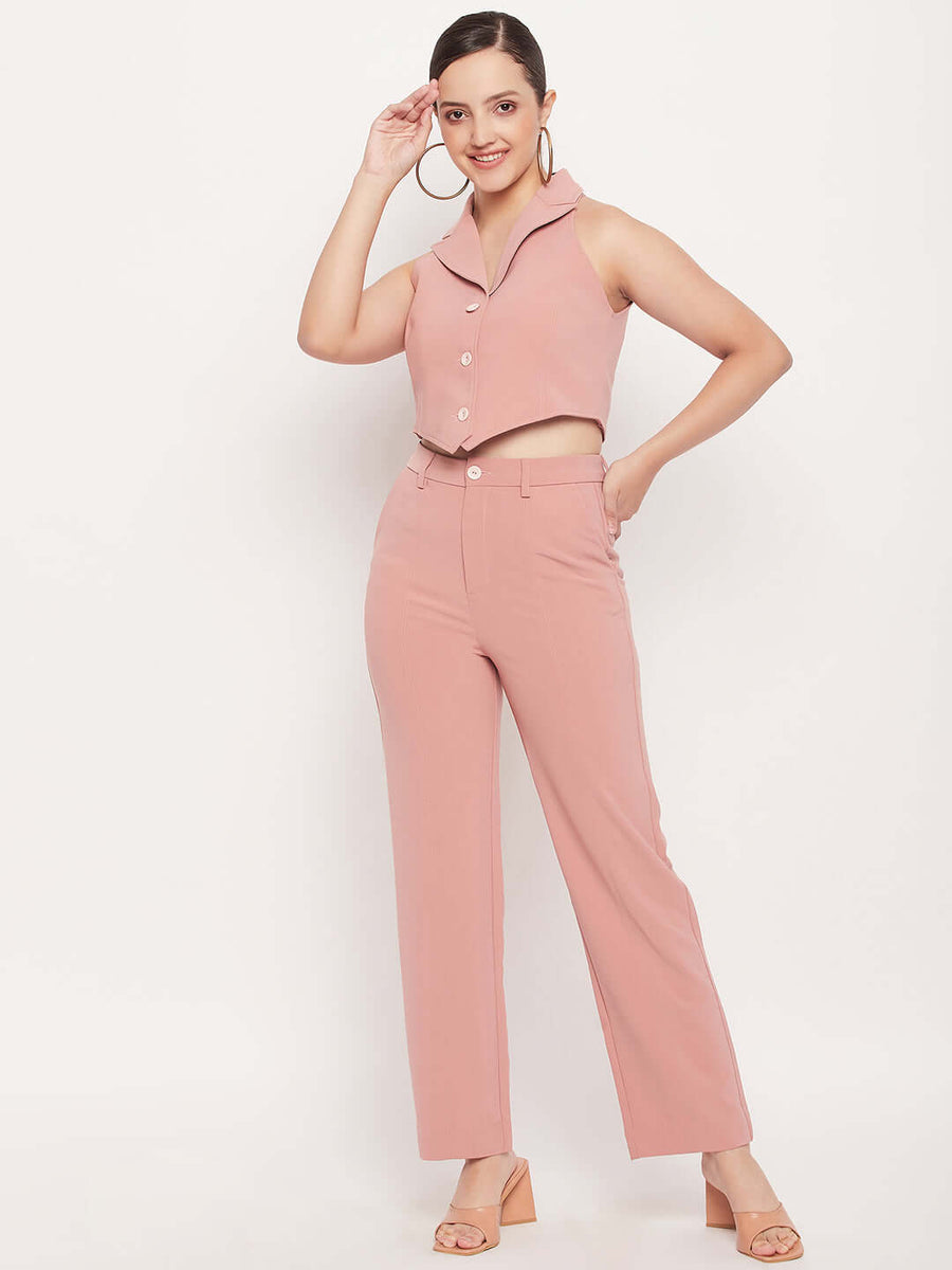 Camla Barcelona  Dustypink Crop Blazer Co-ord Set