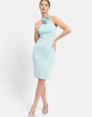 Madame Shanaya Kapoor Rosette Applique Mint Bodycon Dress