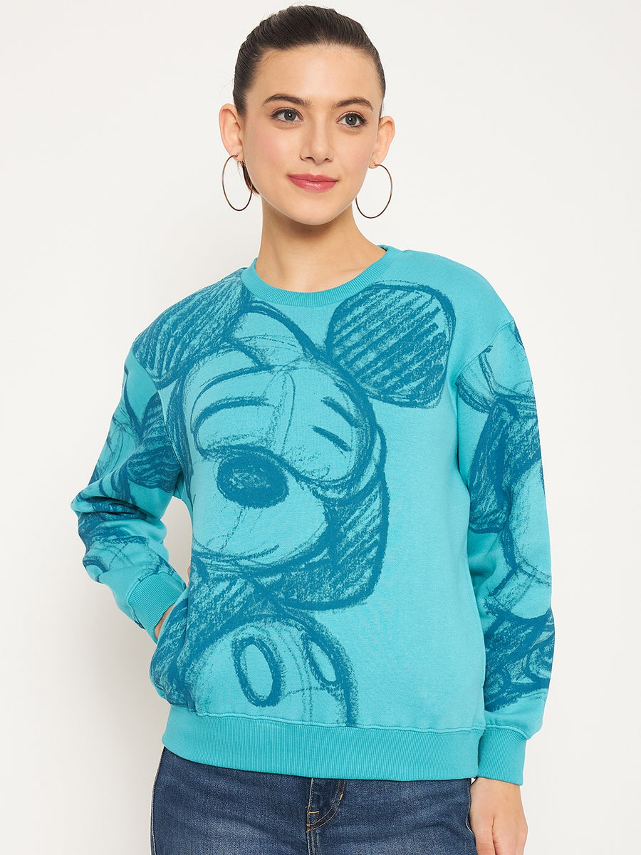 Madame Blue Disney Print Sweatshirt