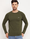 Camla Barcelona Round Neck Olive Green Long Sleeve T-Shirt