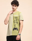 Camla Barcelona Graphic Print Sea Green Crew Neck T-Shirt