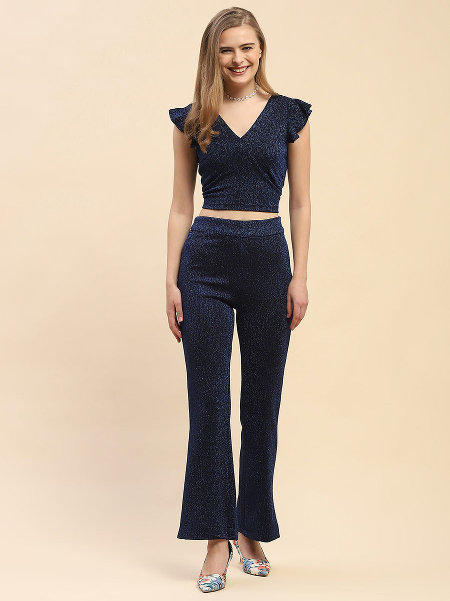 Camla Barcelona Shimmery Blue Two Piece Co-Ord Set