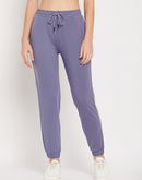 Camla Barcelona Blue Printed Elasticated Ankle Trackpants