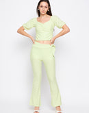 Camla Barcelona Lemon Self Design Sweetheart Neckline  Co-Ord Set