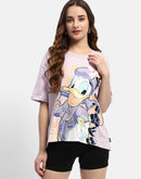 Madame Disney Graphic Print Mauve Regular T-shirt