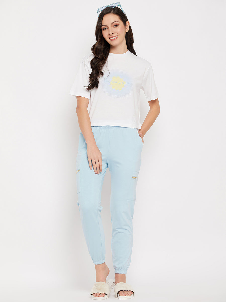 Camla Barcelona Blue Printed Elasticated Co-ord Set