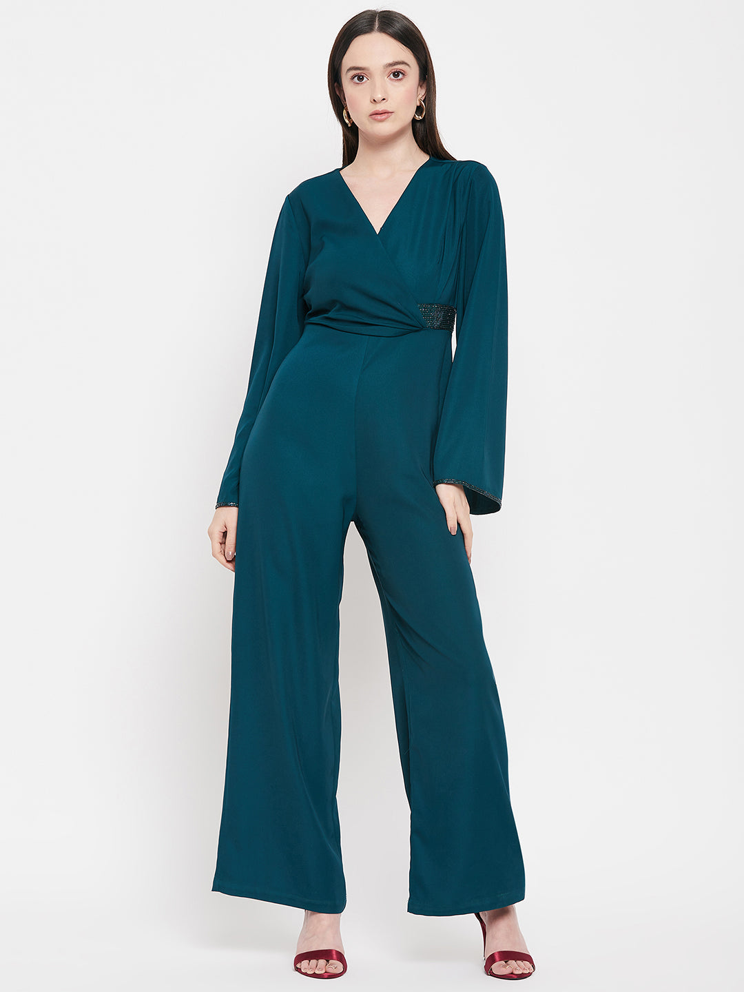 Dark green jumpsuit sales