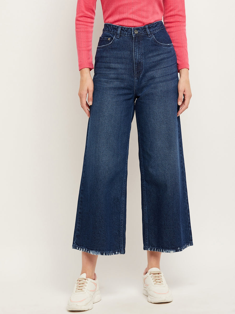 Camla Barcelona High Rise Dark Blue Wide Leg Jeans