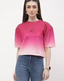 Madame Crew Neck Hot Pink Ombre T-shirt