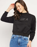 Camla Barcelona Logo Print Black Sweatshirt