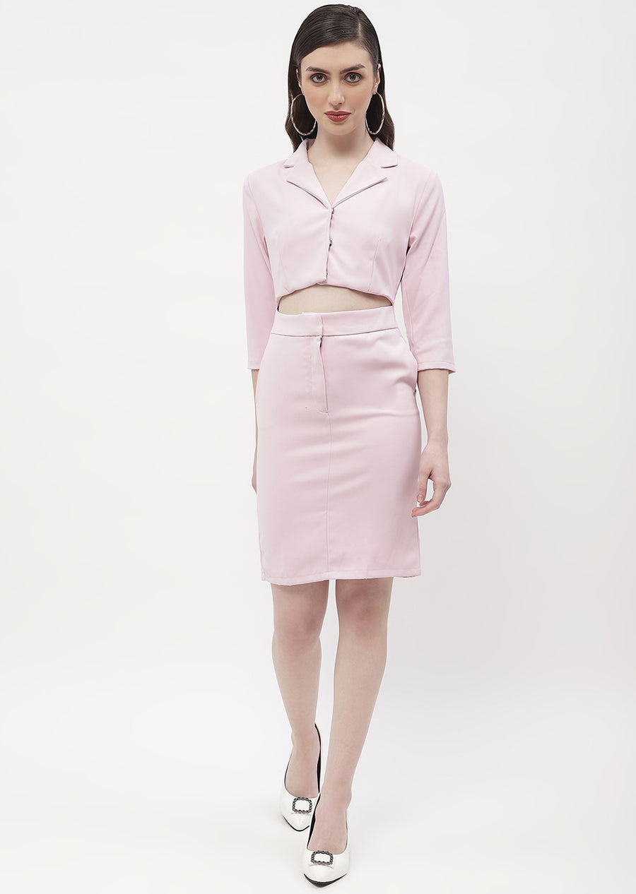 MADAME  Front Cut-out Pink Dress