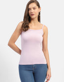 Madame Typography Lilac Ribbed Tank top