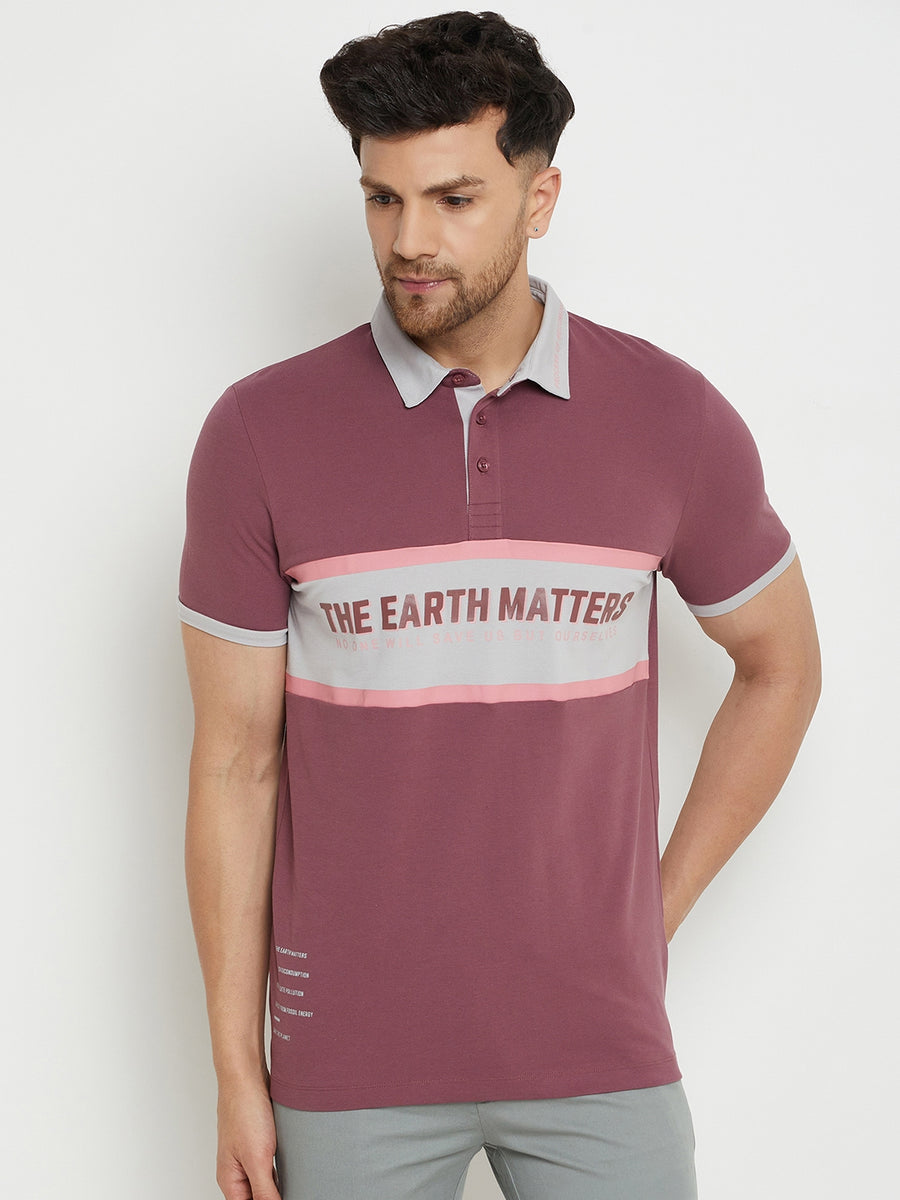 Camla Mauve T -Shirt For Men