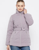 Madame Belted Waist Lilac Quilted Jacket