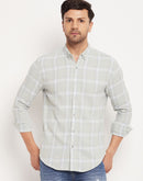 Camla Barcelona Chequered Grey Shirt For Men
