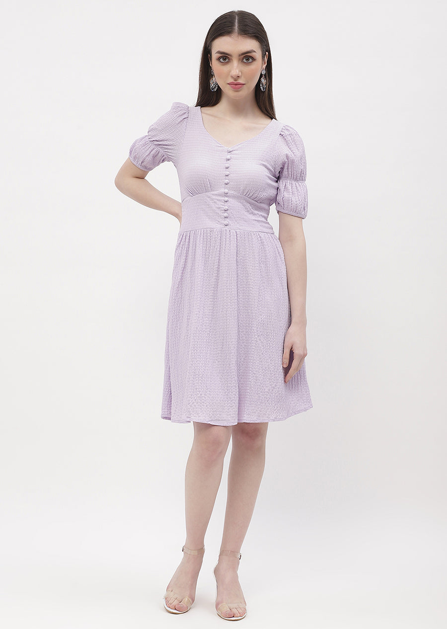 Madame Marie Sleeve Lavender A-line Dress