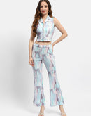 Madame Abstract Print Mint Green Co-ord set