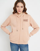 Madame Disney Typography Peach Hooded Sweatshirt