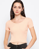 Camla Barcelona Cotton Scoop Neckline Crop Top