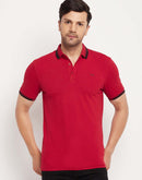 Camla Barcelona Men’s Red Polo Neck T-shirt