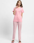Msecret Typography Pink Two Piece Night Suit