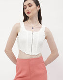 Madame Crinkled White Corset Top