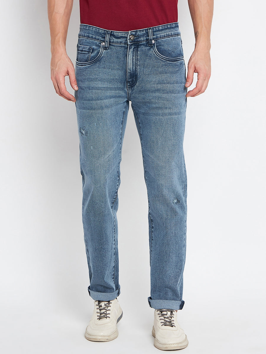 Camla Barcelona Men'S Anthra Blue Regular Fit Jeans