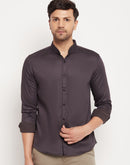 Camla Barcelona Button Up Full Sleeve Anthra Shirt For Men