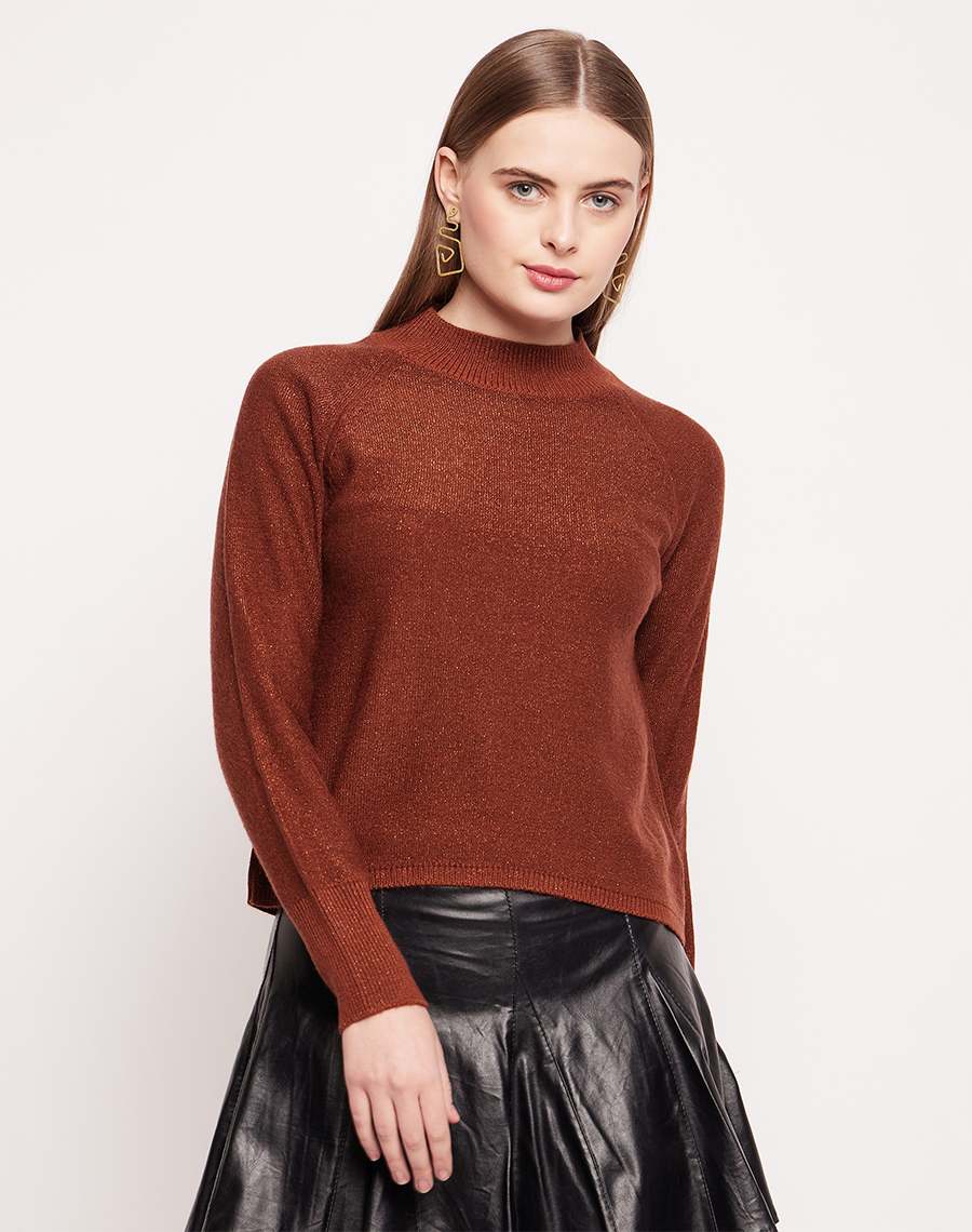 Camla Barcelona Shimmery Rust Brown Sweater